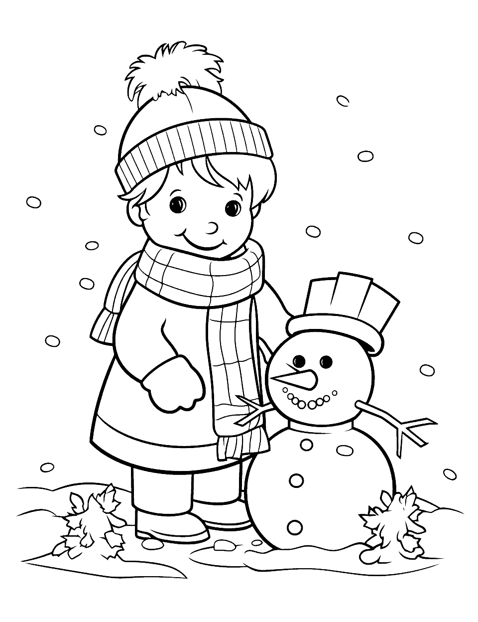 37 Winter Coloring Pages for Kids Printable 8