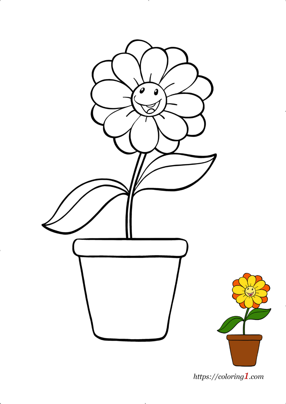 38 Flower Pot Coloring Pages Printable 15