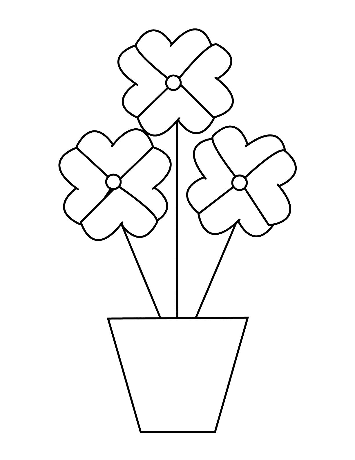 38 Flower Pot Coloring Pages Printable 18