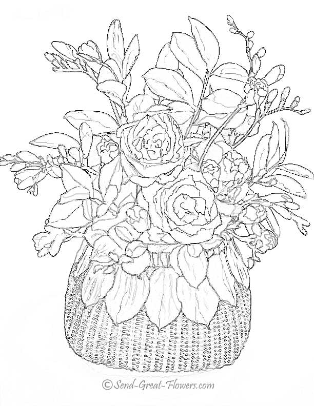 38 Flower Pot Coloring Pages Printable 24