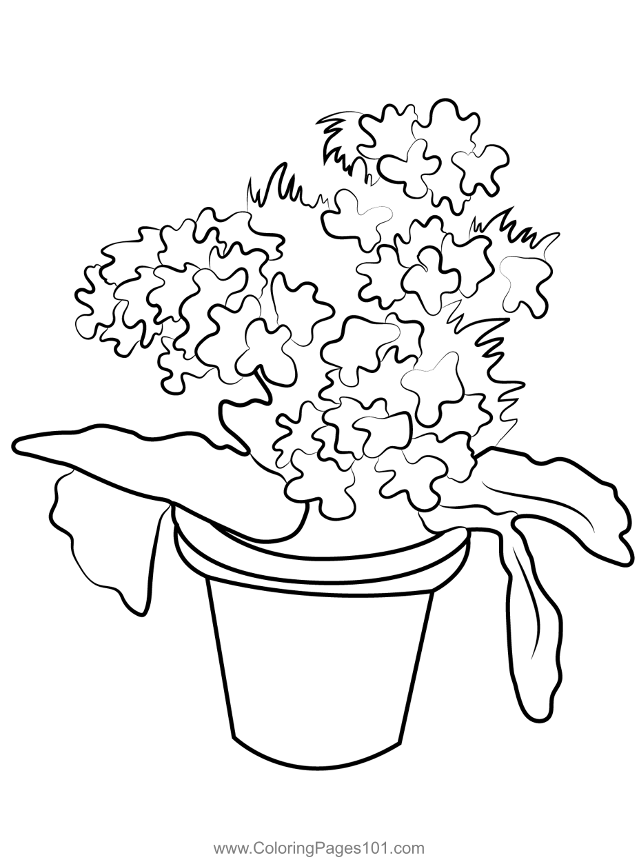 38 Flower Pot Coloring Pages Printable 32