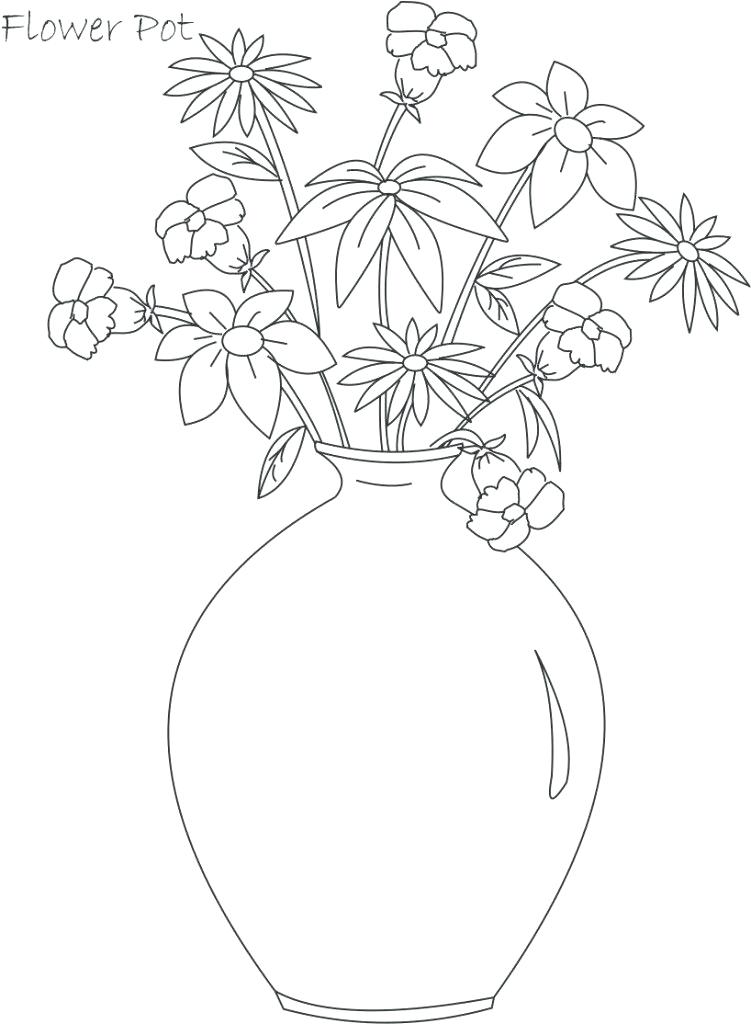 38 Flower Pot Coloring Pages Printable 33