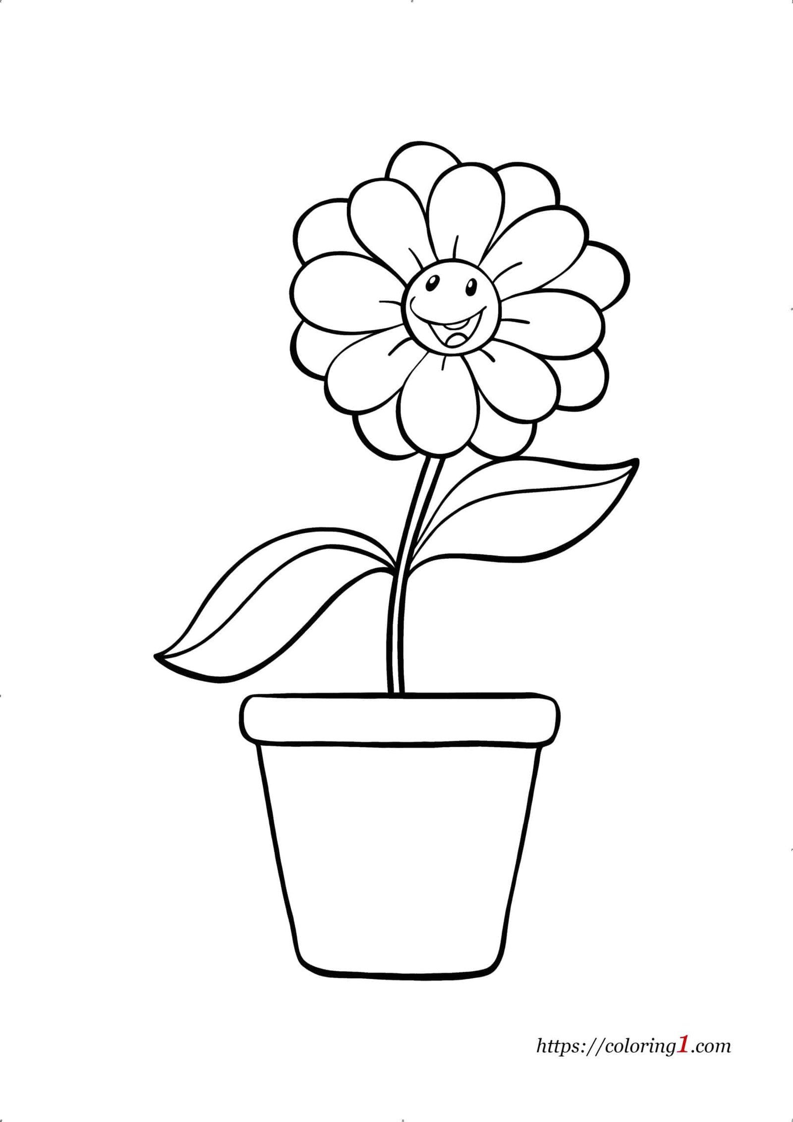 38 Flower Pot Coloring Pages Printable 5