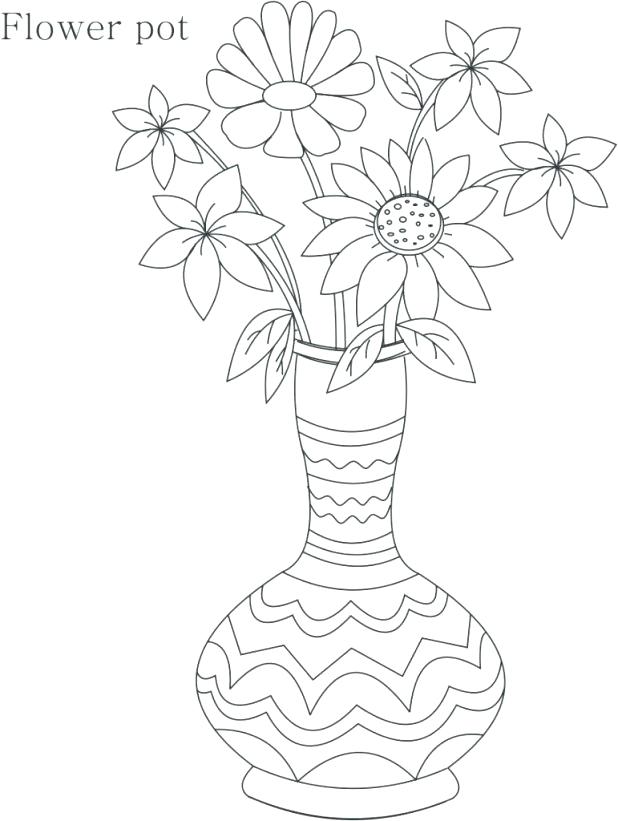 38 Flower Pot Coloring Pages Printable 7