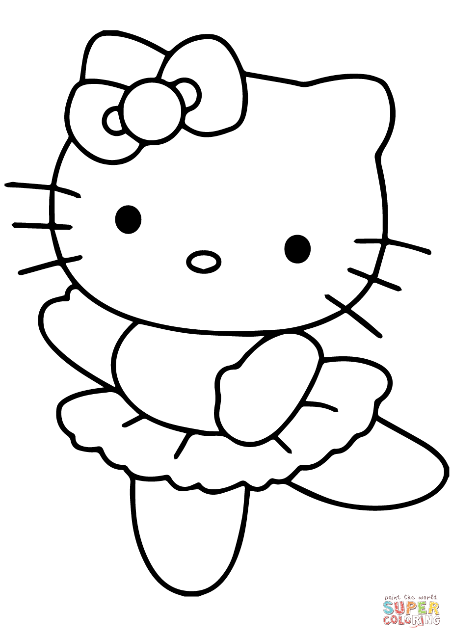 38 Graceful Hello Kitty Ballerina Coloring Pages Printable 1