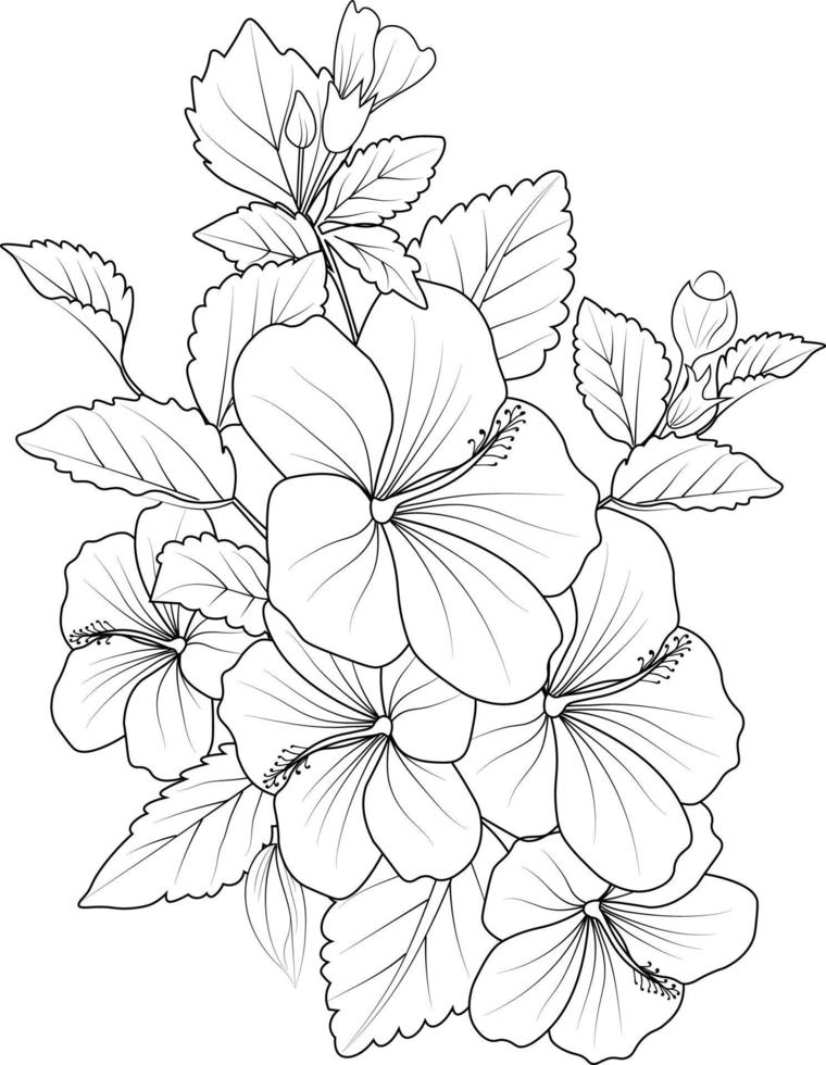 38 Hibiscus Coloring Pages for Kids Printable 34