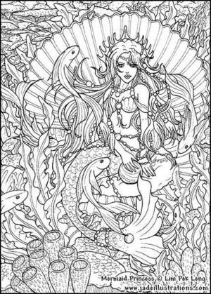 38 Realistic Mermaid Coloring Pages Printable 12