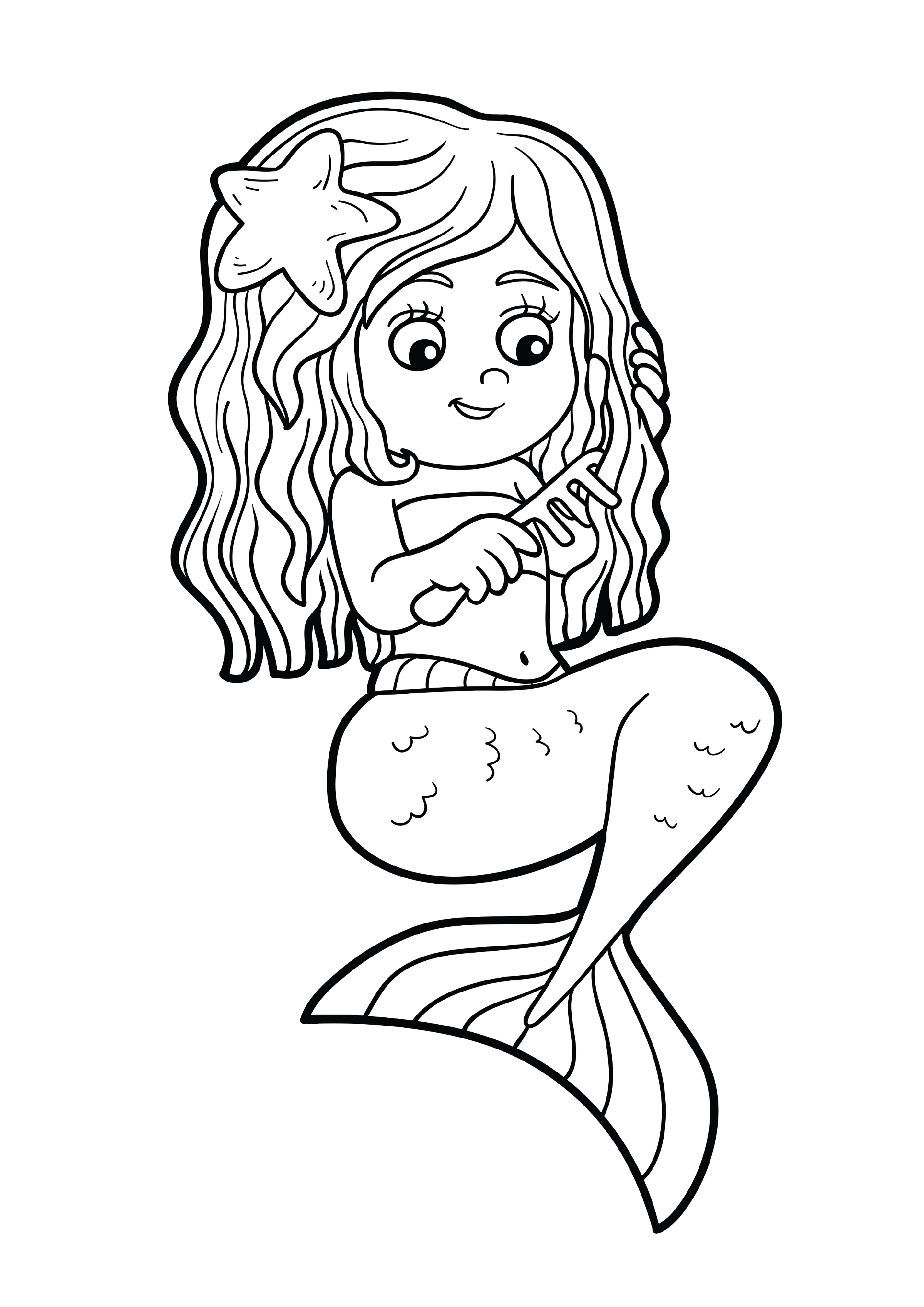 38 Realistic Mermaid Coloring Pages Printable 27