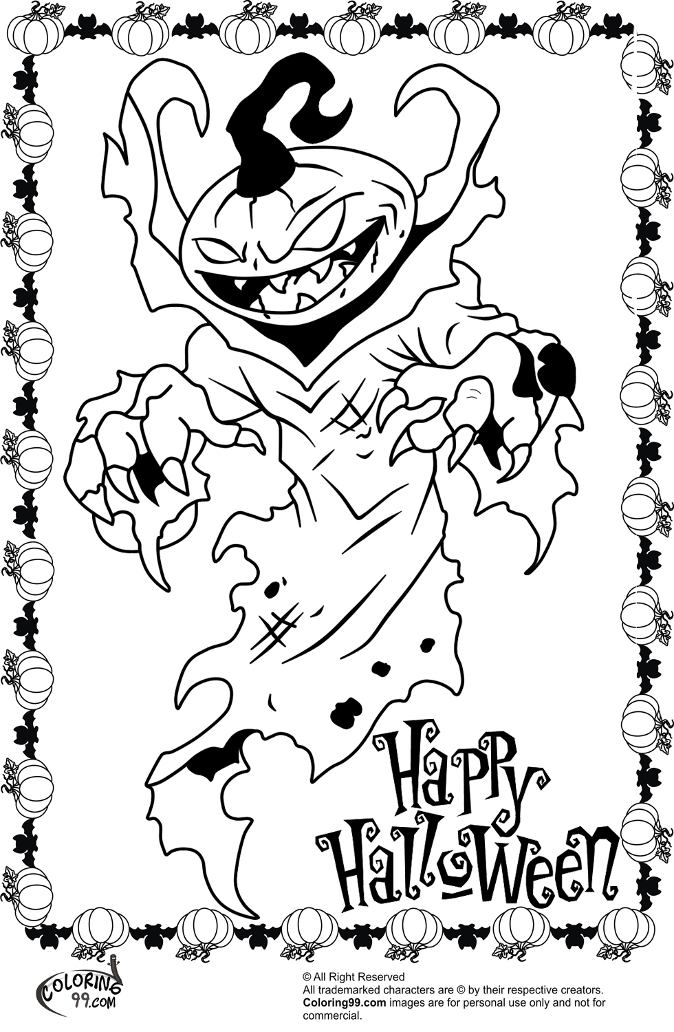 38 Spooky Halloween Coloring Pages for Kids Printable 1