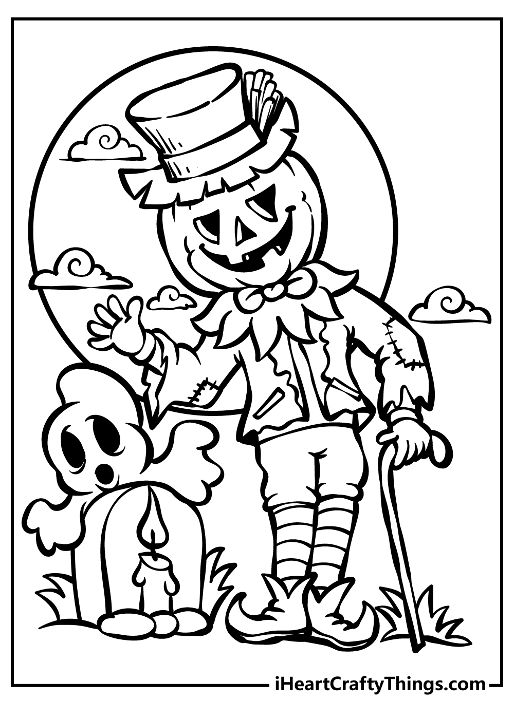 38 Spooky Halloween Coloring Pages for Kids Printable 10