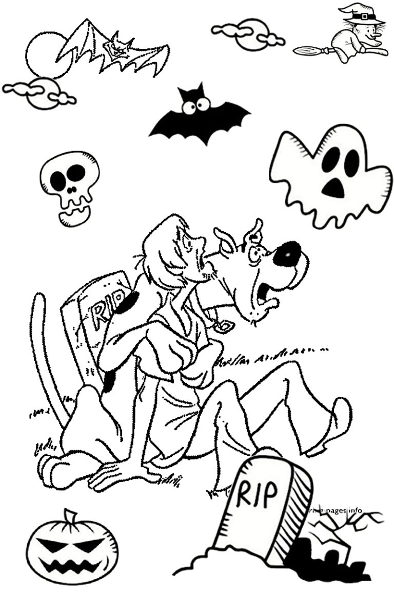 38 Spooky Halloween Coloring Pages for Kids Printable 11