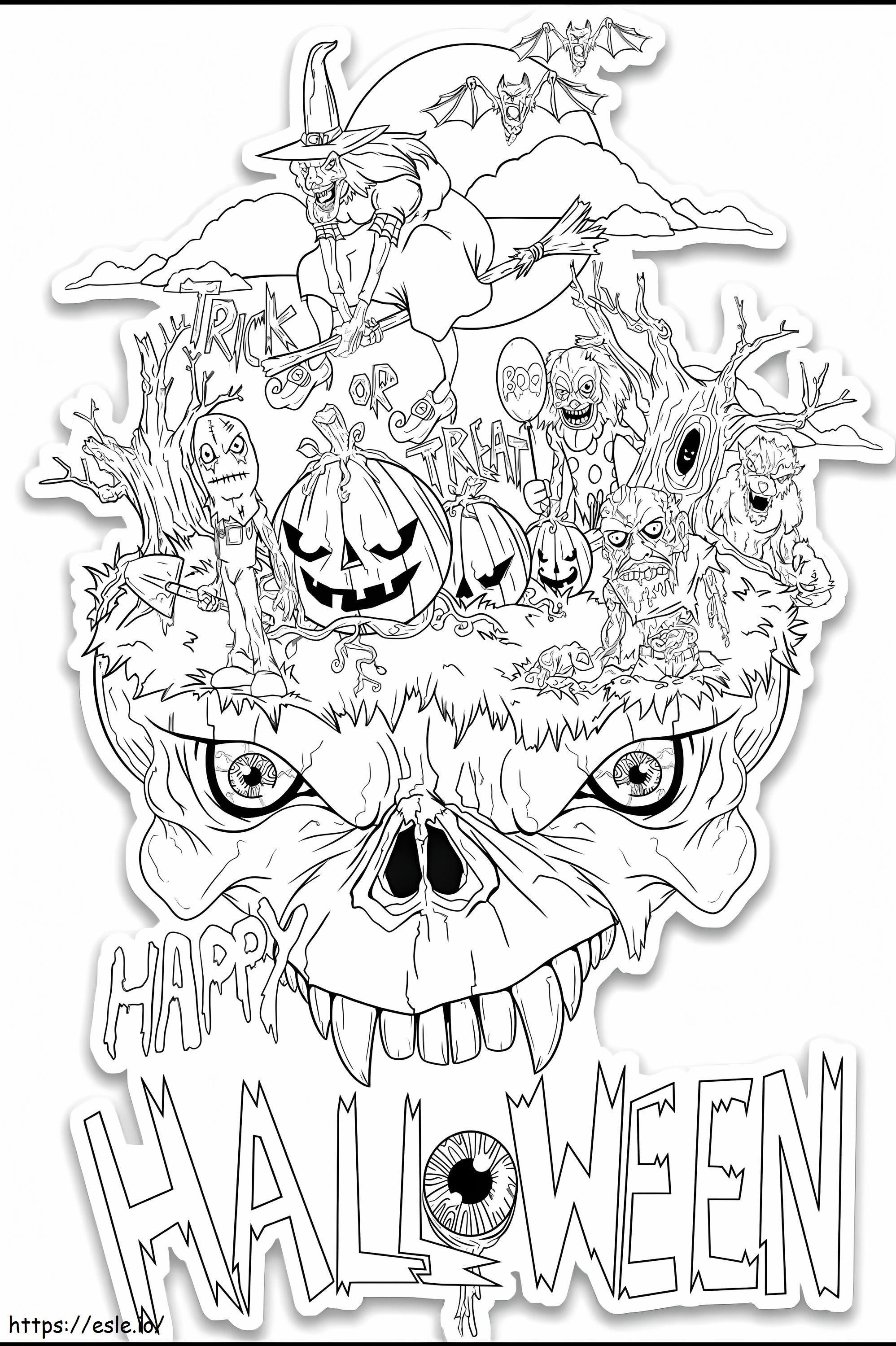 38 Spooky Halloween Coloring Pages for Kids Printable 19