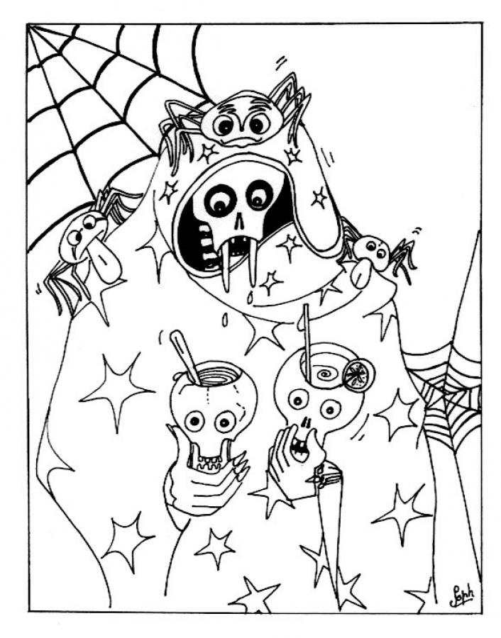 38 Spooky Halloween Coloring Pages for Kids Printable 24