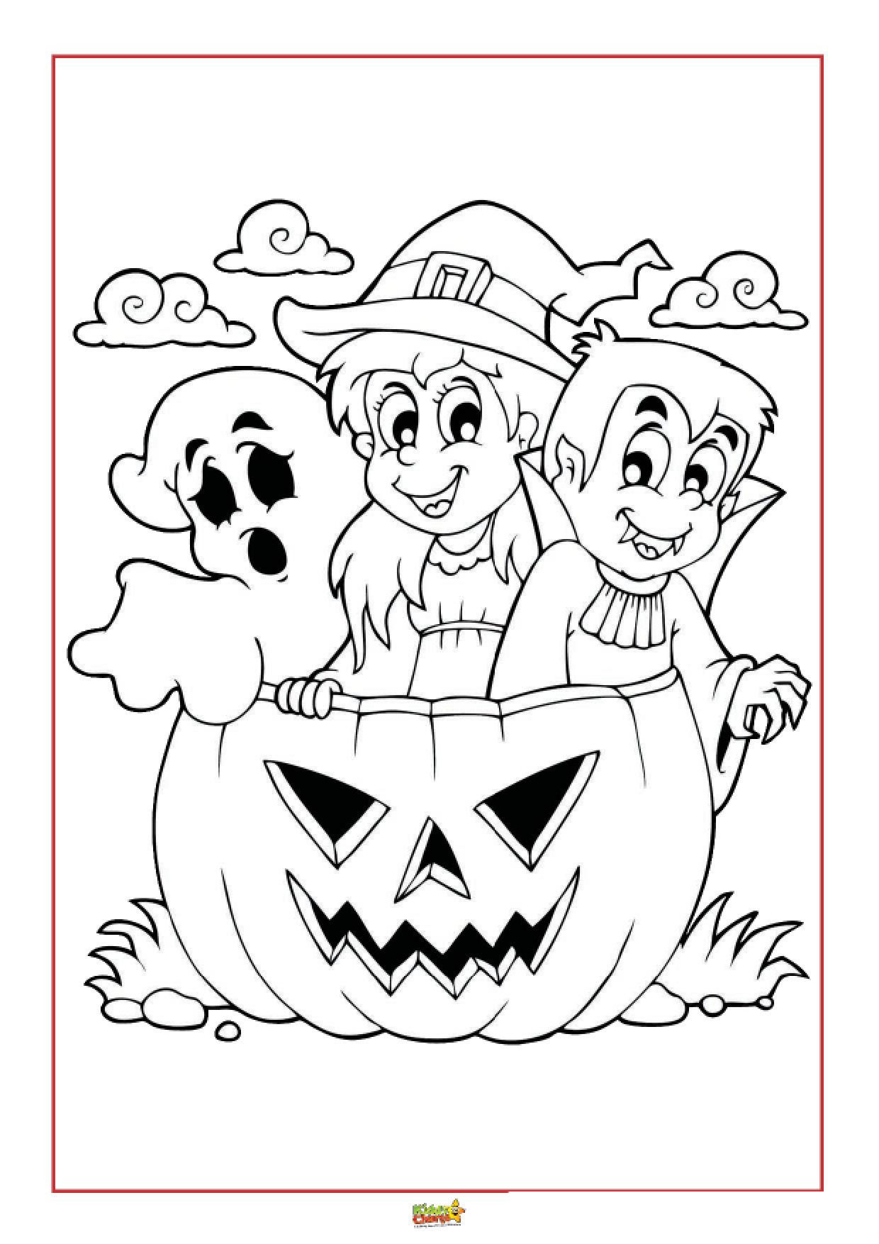 38 Spooky Halloween Coloring Pages for Kids Printable 26