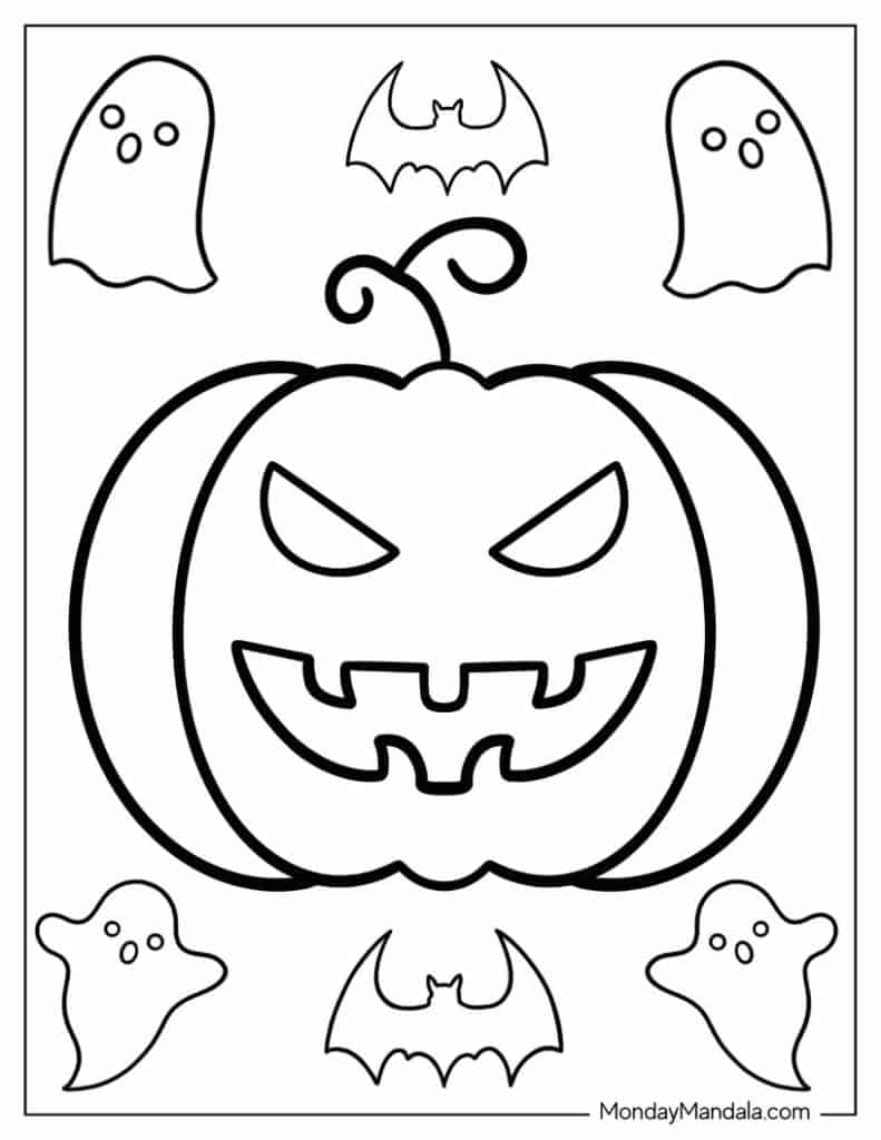 38 Spooky Halloween Coloring Pages for Kids Printable 28