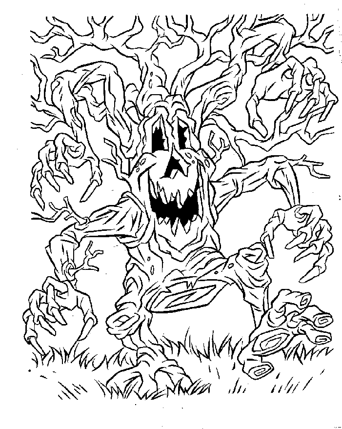 38 Spooky Halloween Coloring Pages for Kids Printable 9