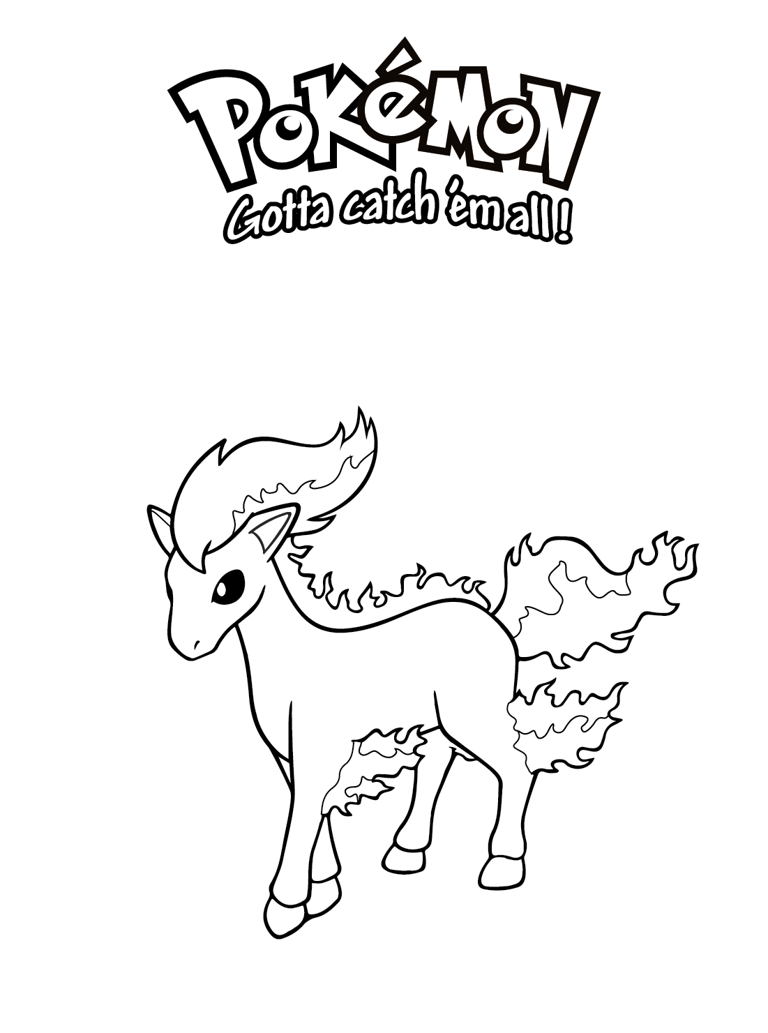 91 Ponyta Coloring Page Printable 100