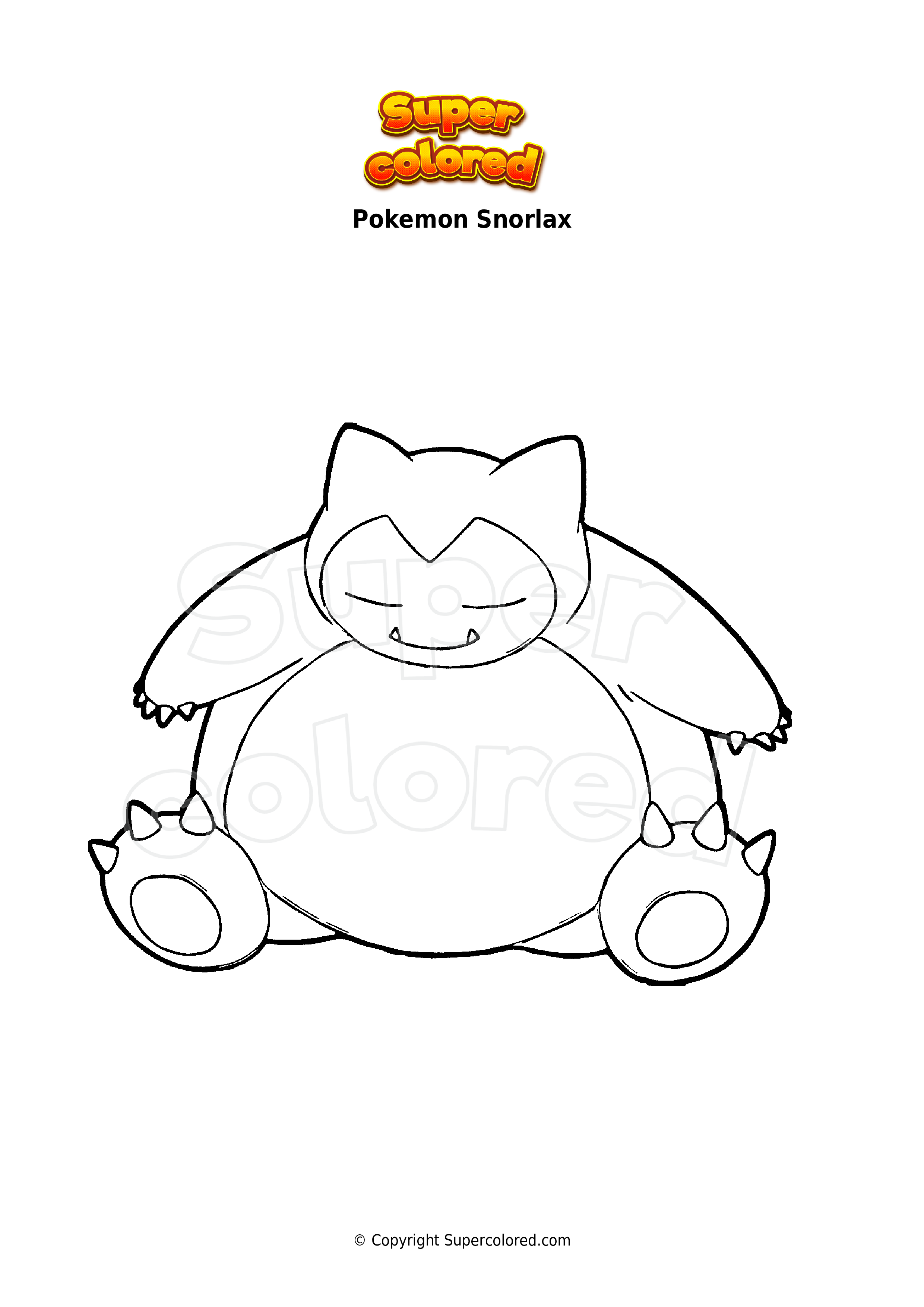 92 Snorlax Coloring Page Printable 1