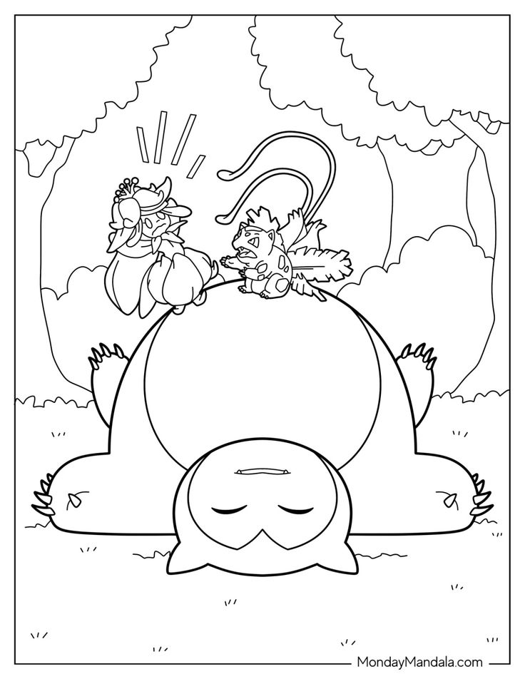 92 Snorlax Coloring Page Printable 17