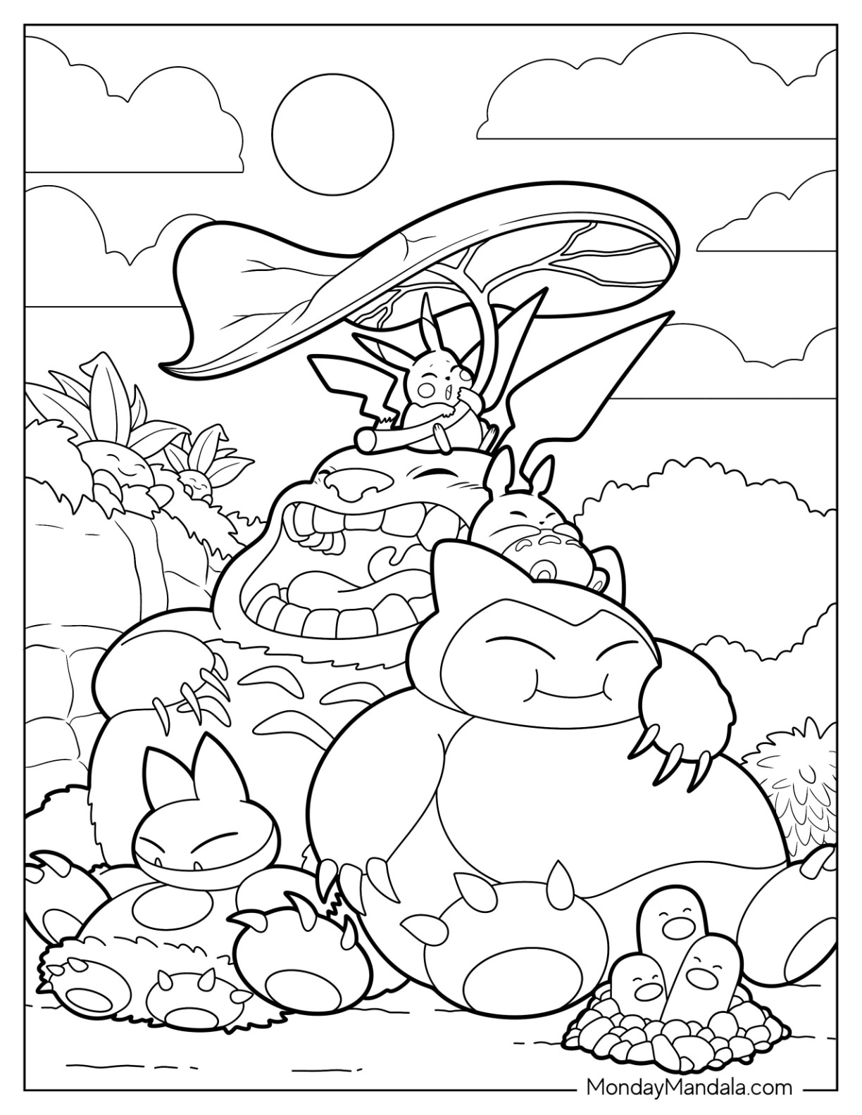 92 Snorlax Coloring Page Printable 4