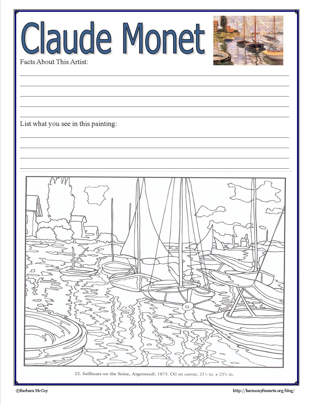 95 Claude Monet Coloring Pages Printable 38