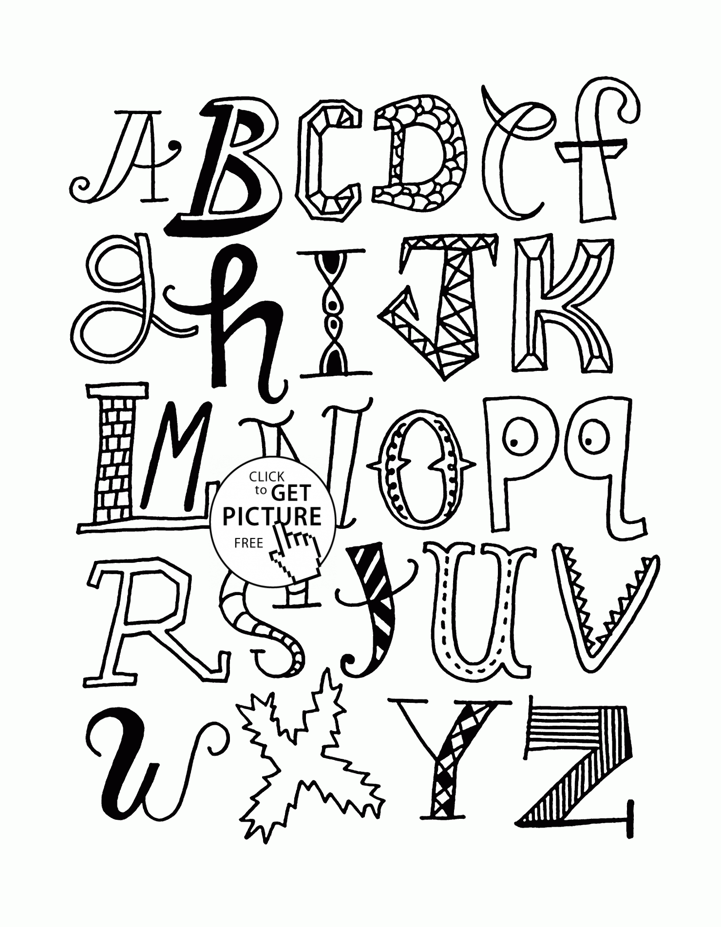 162+ Cute Alphabet Font Coloring Pages Printable