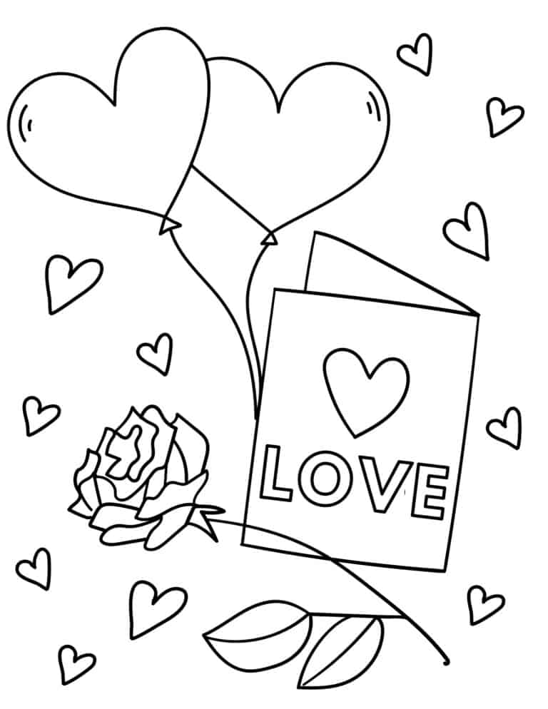 30 Graffiti Love Coloring Pages for Valentine's Day Printable 11