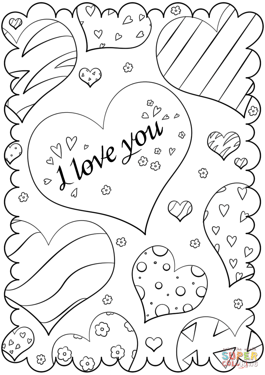 30 Graffiti Love Coloring Pages for Valentine's Day Printable 2