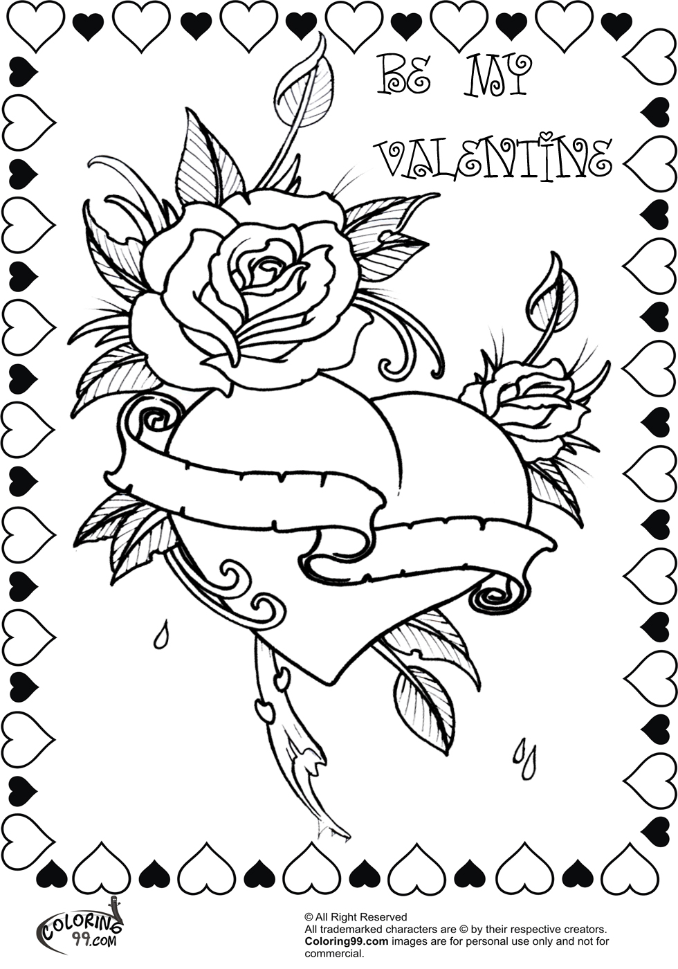 30 Graffiti Love Coloring Pages for Valentine's Day Printable 9