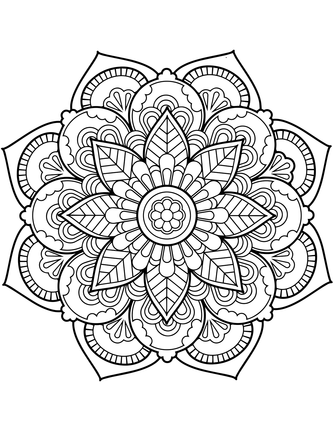 30 Relaxing Flower Mandala Coloring Pages Printable 1