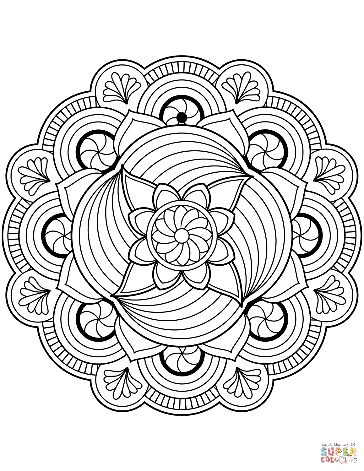 30 Relaxing Flower Mandala Coloring Pages Printable 11