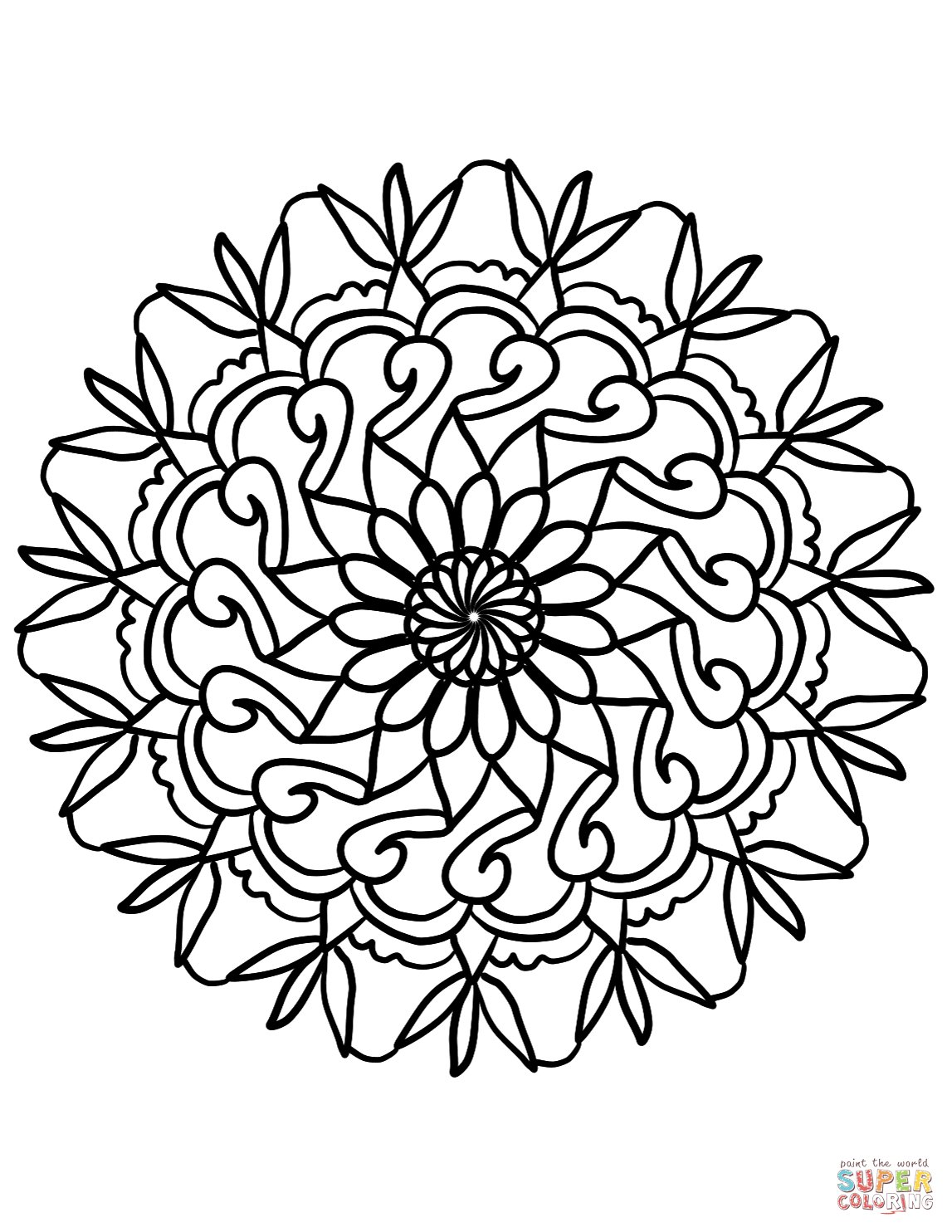 30 Relaxing Flower Mandala Coloring Pages Printable 17