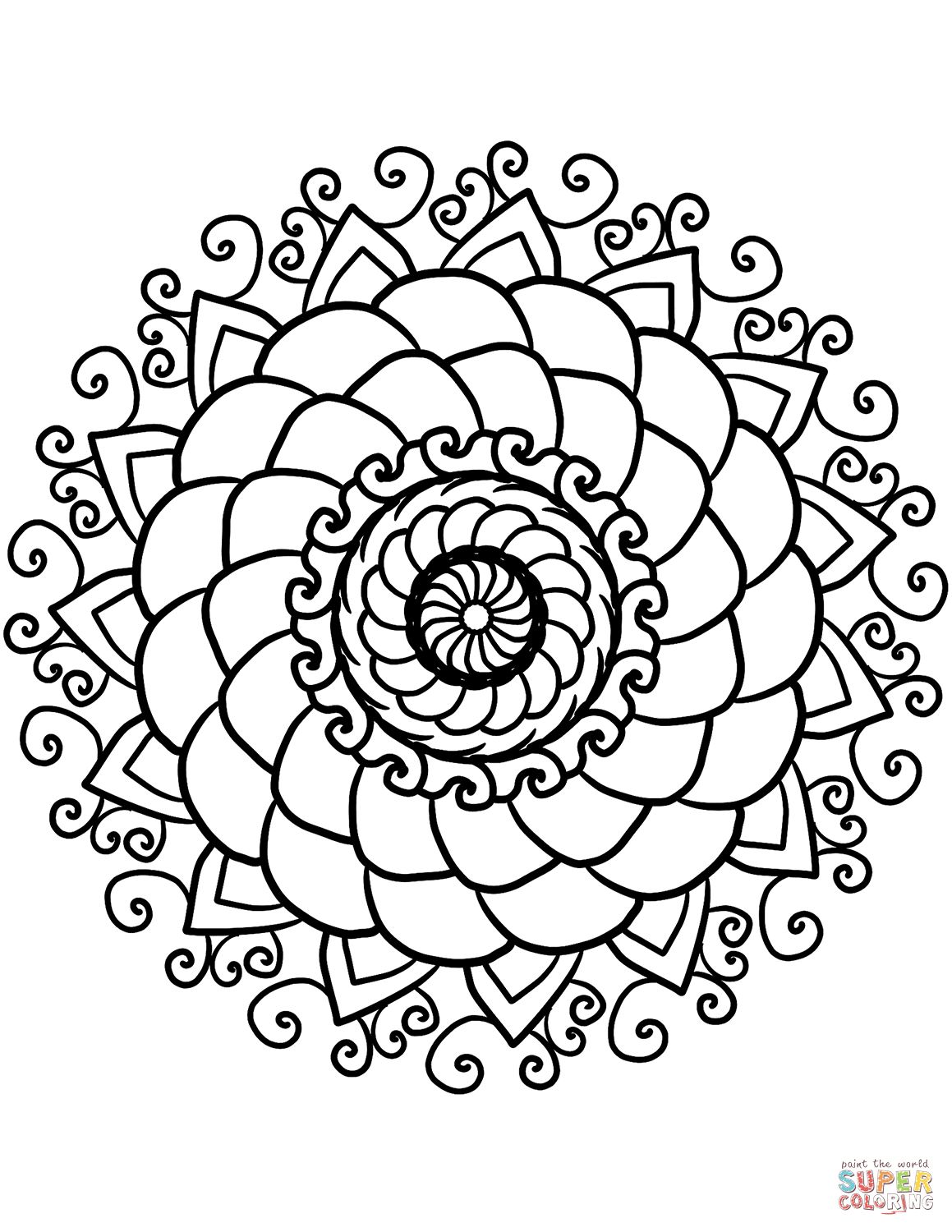 30 Relaxing Flower Mandala Coloring Pages Printable 2