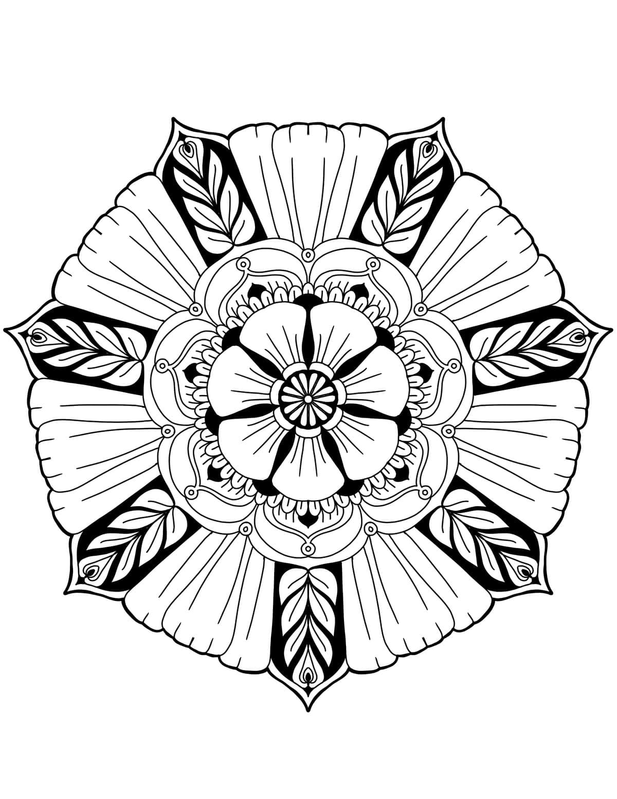 30 Relaxing Flower Mandala Coloring Pages Printable 21