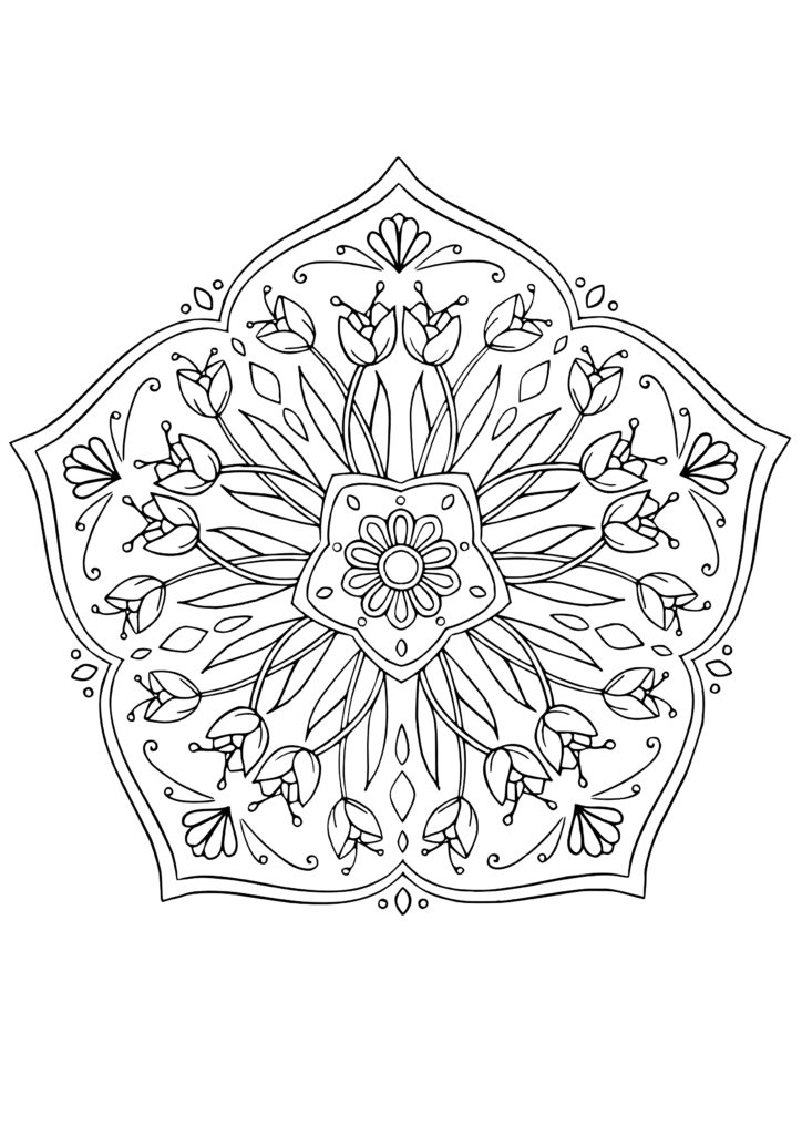 30 Relaxing Flower Mandala Coloring Pages Printable 24