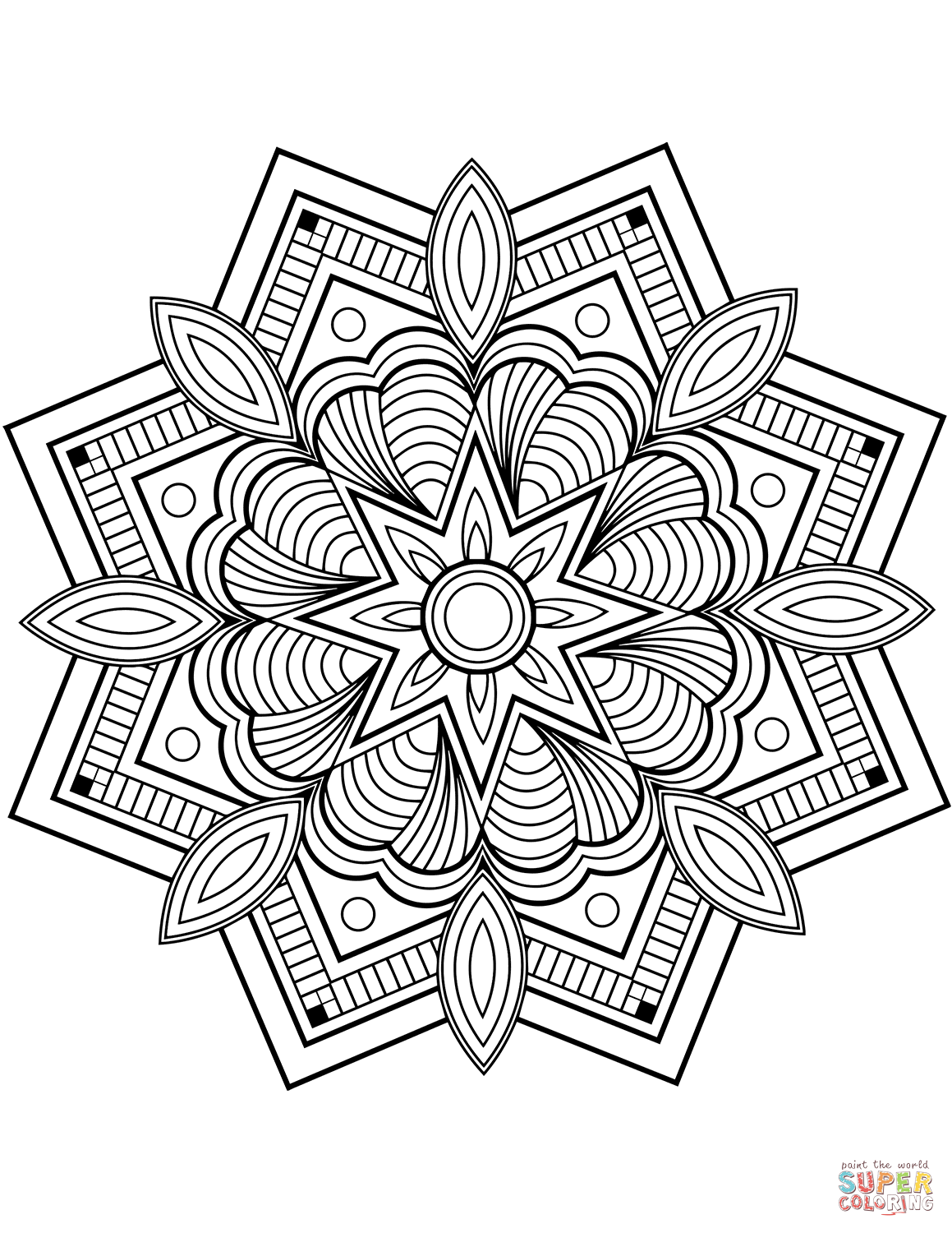 30 Relaxing Flower Mandala Coloring Pages Printable 34