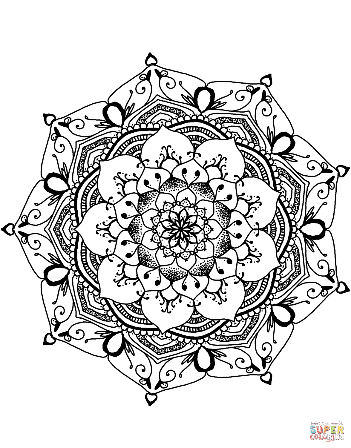 30 Relaxing Flower Mandala Coloring Pages Printable 4