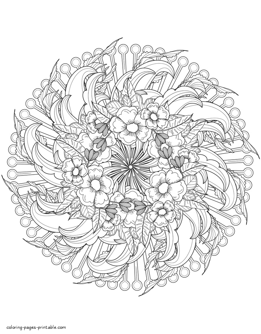 30 Relaxing Flower Mandala Coloring Pages Printable 6