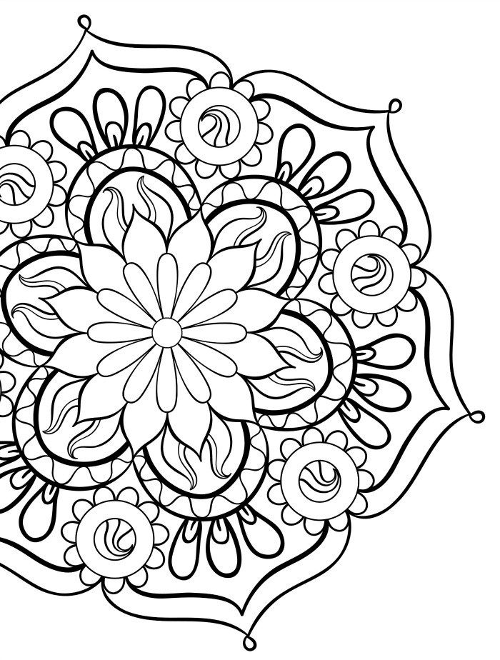 30 Relaxing Flower Mandala Coloring Pages Printable 7