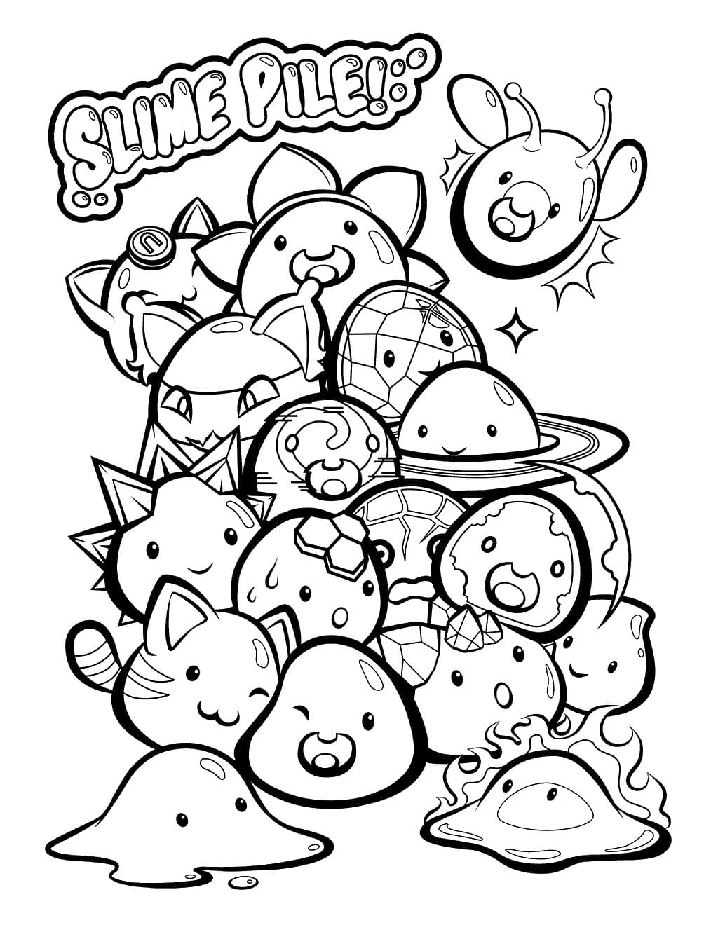 30 Slime Coloring Pages Printable 1