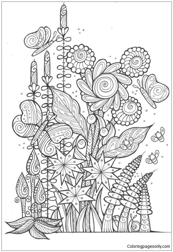 31 Flower and Bee Coloring Pages Printable Nature 21