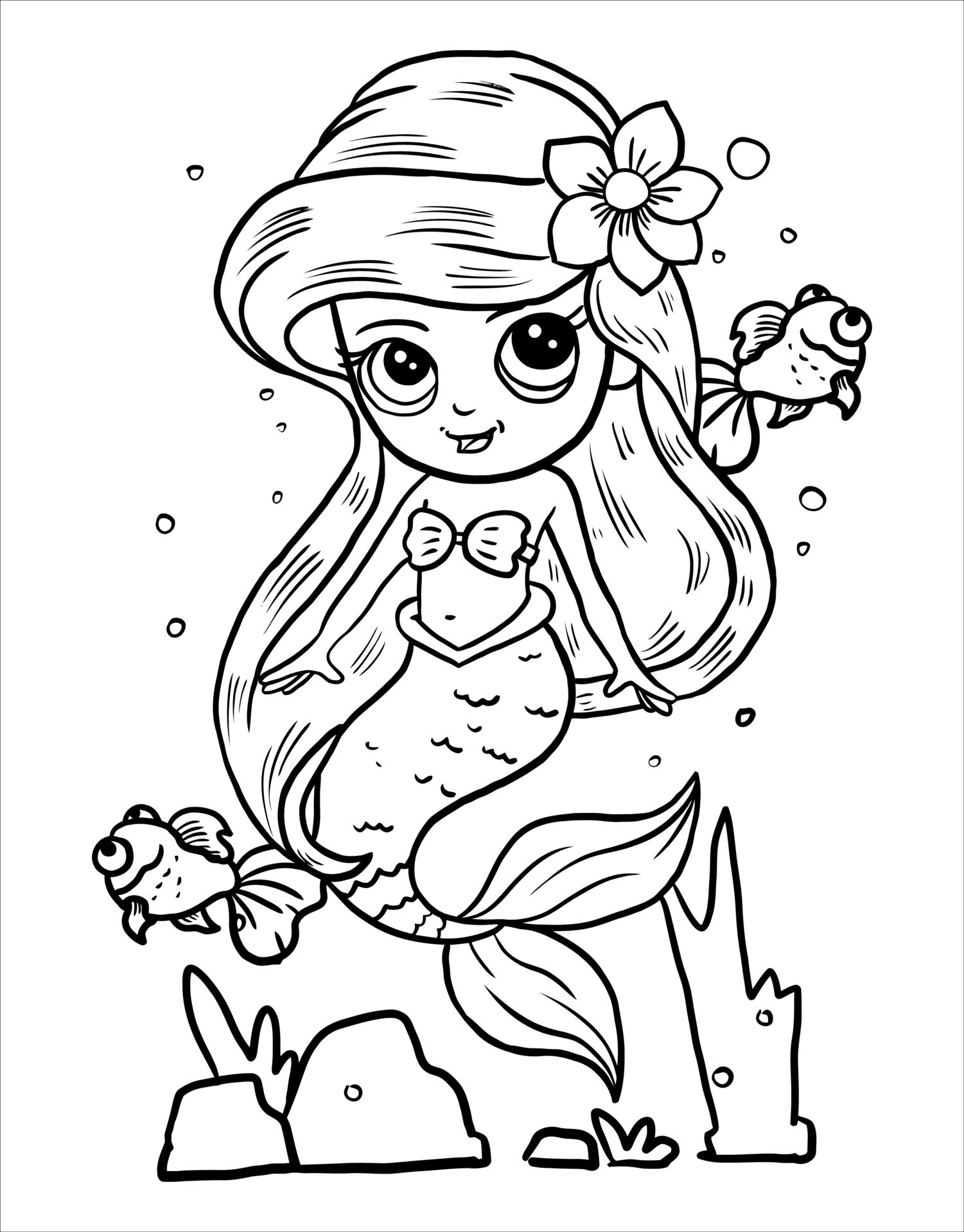 33 Real Mermaid Coloring Pages Printable 15