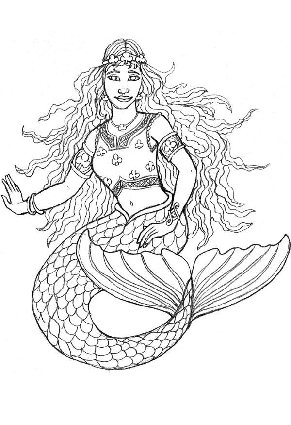 33 Real Mermaid Coloring Pages Printable 27