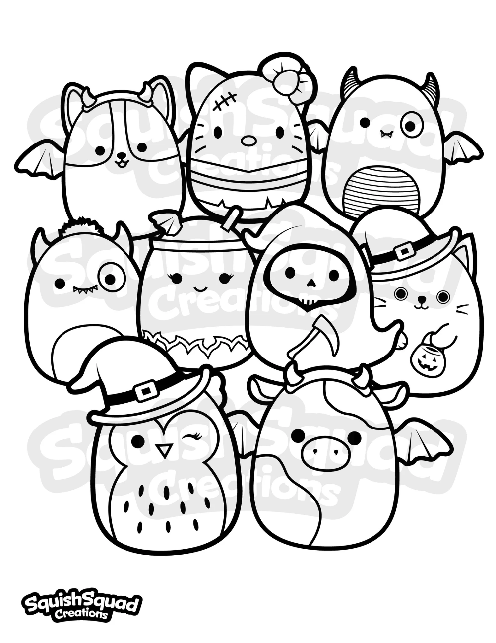 34 Kawaii Halloween Coloring Pages 13