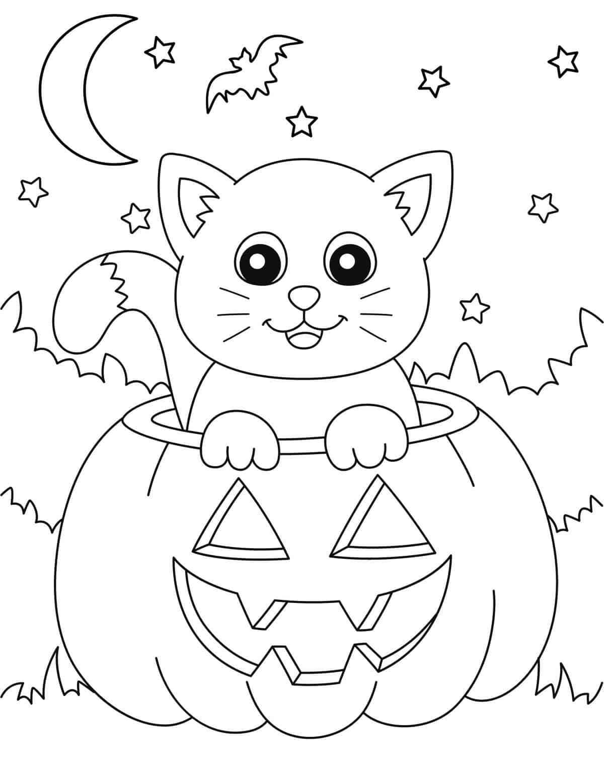 34 Kawaii Halloween Coloring Pages 18