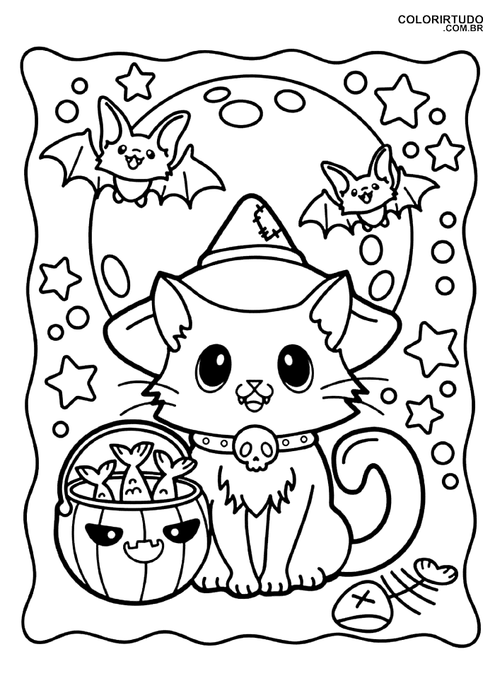 34 Kawaii Halloween Coloring Pages 2