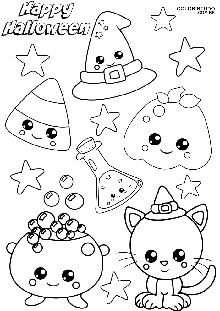 34 Kawaii Halloween Coloring Pages 26