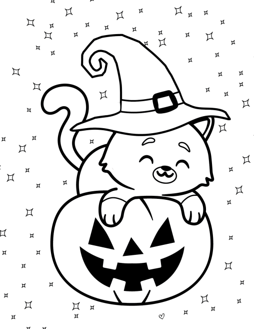 35 Cute Halloween Coloring Pages for Kids and Adults 11