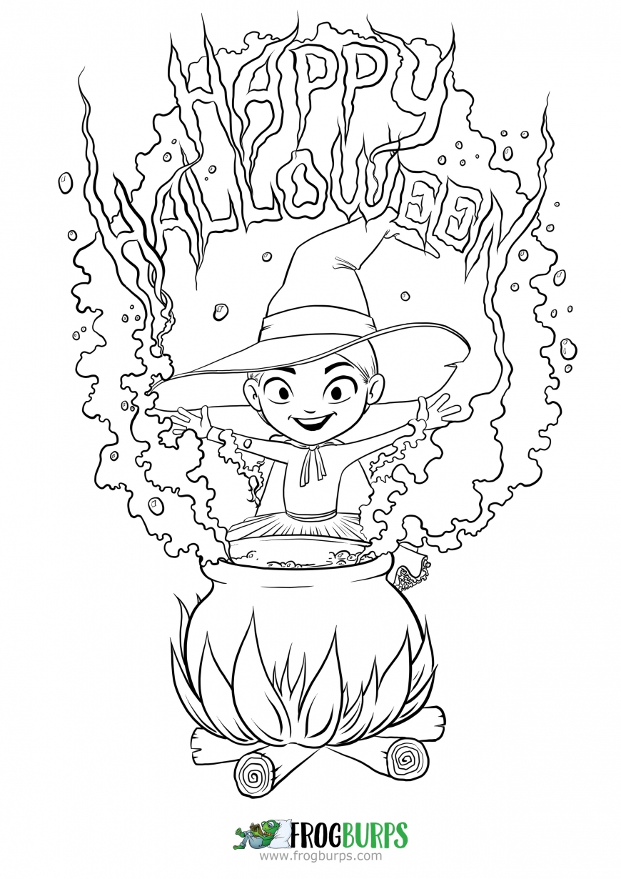 35 Cute Halloween Coloring Pages for Kids and Adults 12