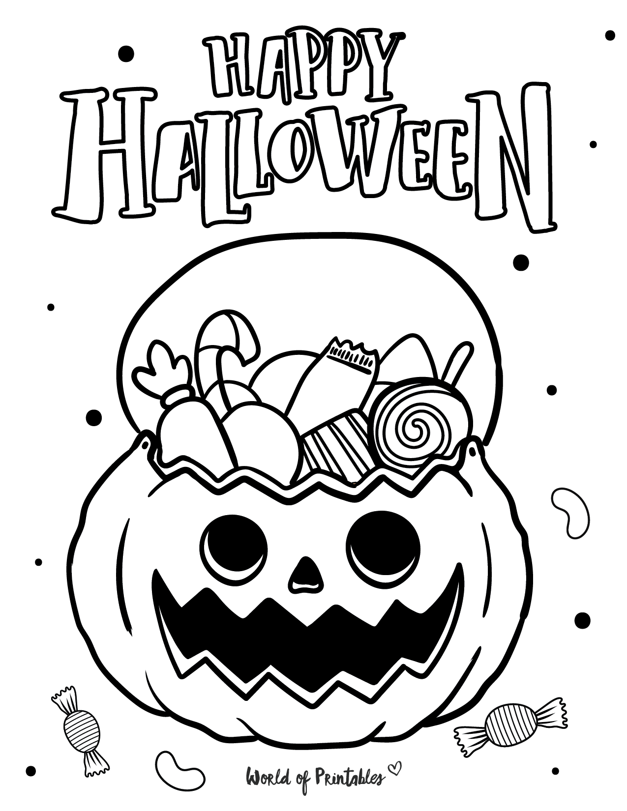 35 Cute Halloween Coloring Pages for Kids and Adults 2